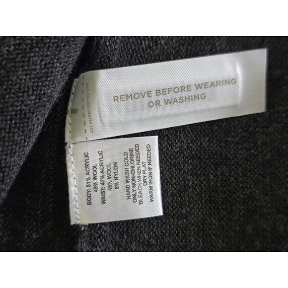 LOFT Wool Blend Knit Sweater Dress Womens Medium Pleated Fit Flare Drop Waist - Picture 8 of 8